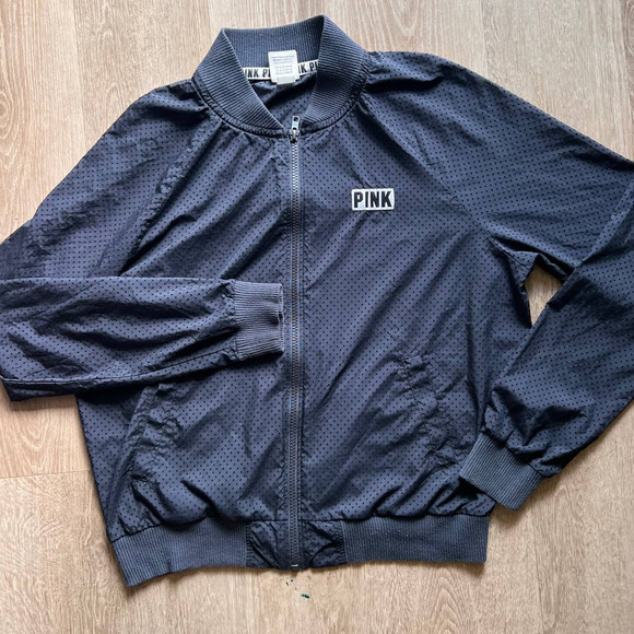 Victoria's Secret Lightweight Black Mesh Zip Up Windbreaker XS - Picture 1 of 8